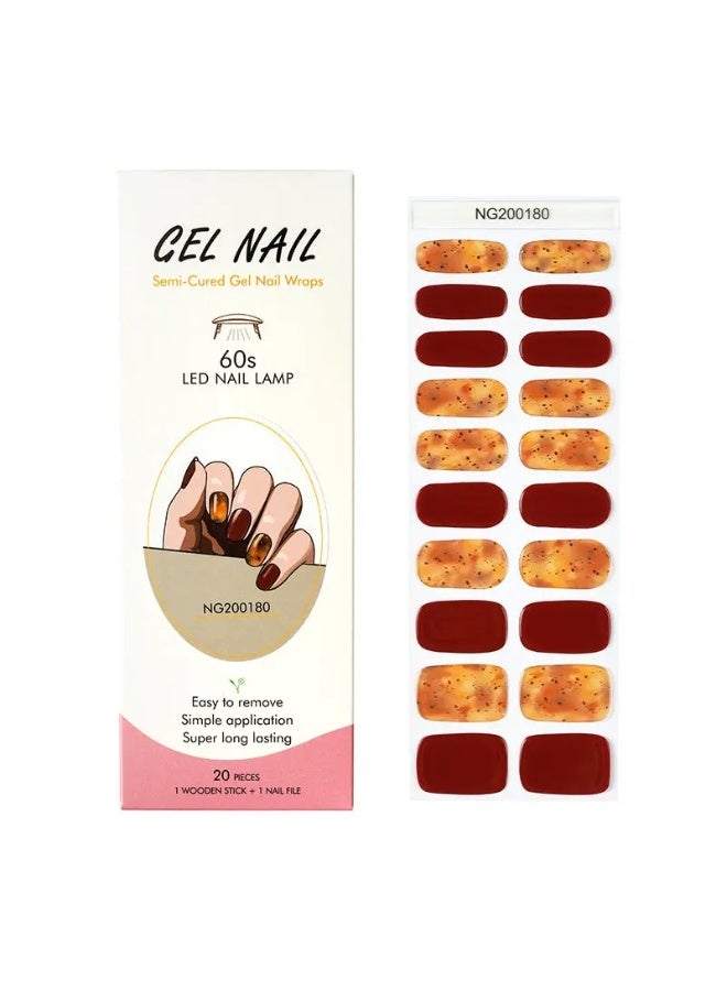 مجموعة كاملة من ملصقات جل الأظافر الممتازة مع معالجة بالأشعة فوق البنفسجية/LED | مجموعة عالية الجودة مع مبرد أظافر، ووسادات تنظيف، وأدوات خشبية، بجودة صالونات التجميل، سهلة الإزالة - Image 1